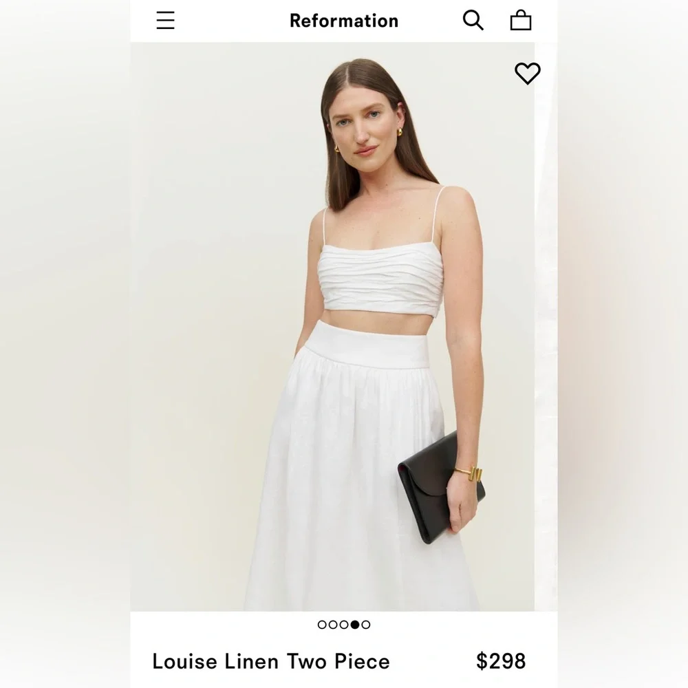 REFORMATION LOUISE TWO PIECE LINEN SET SIZE 12